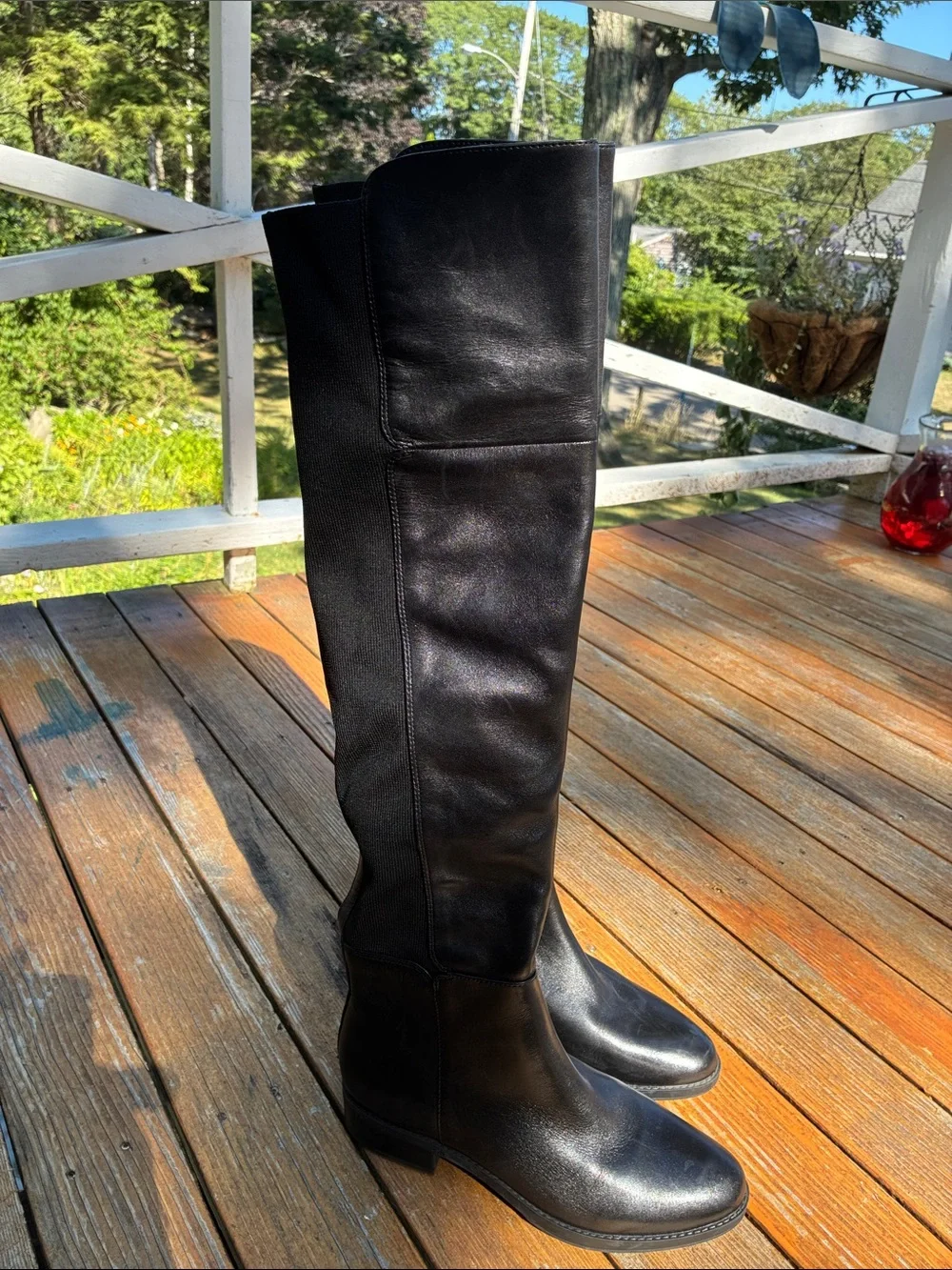 Sam Edelman Black Over-the-Knee Leather Boots